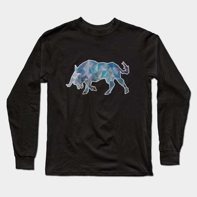 Bull Lowpoly Long Sleeve T-Shirt by tsign703